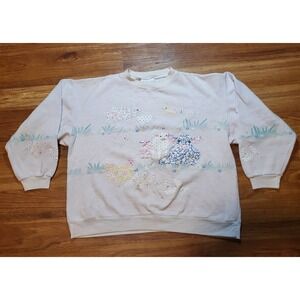 Vtge Spumoni By Franko Farm Pigs, Cows & Chickens Size Large Light Pink